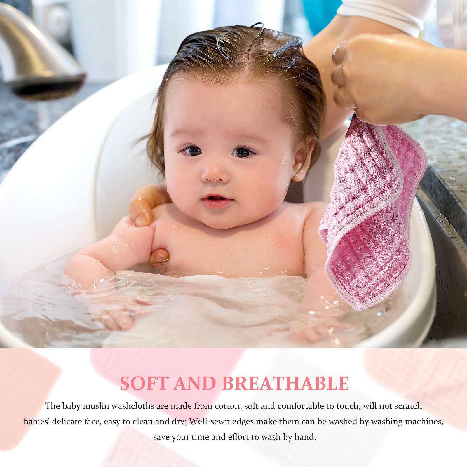 Hicarer machine-washable burp cloth with reinforced edges for longevity.