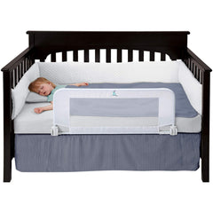 hiccapop convertible crib bed rail anchors securely to the frame for stable toddler protection.