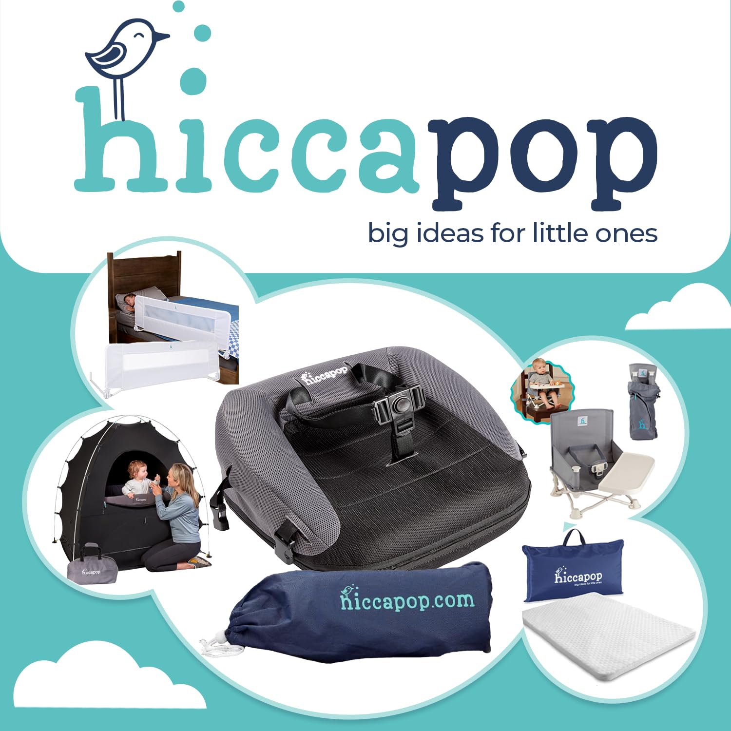 Hiccapop NeoBoost clean cover removes for machine washing after meals.