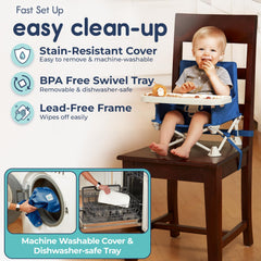 hiccapop OmniBoost swiveling dishwasher-safe tray for easy in and out