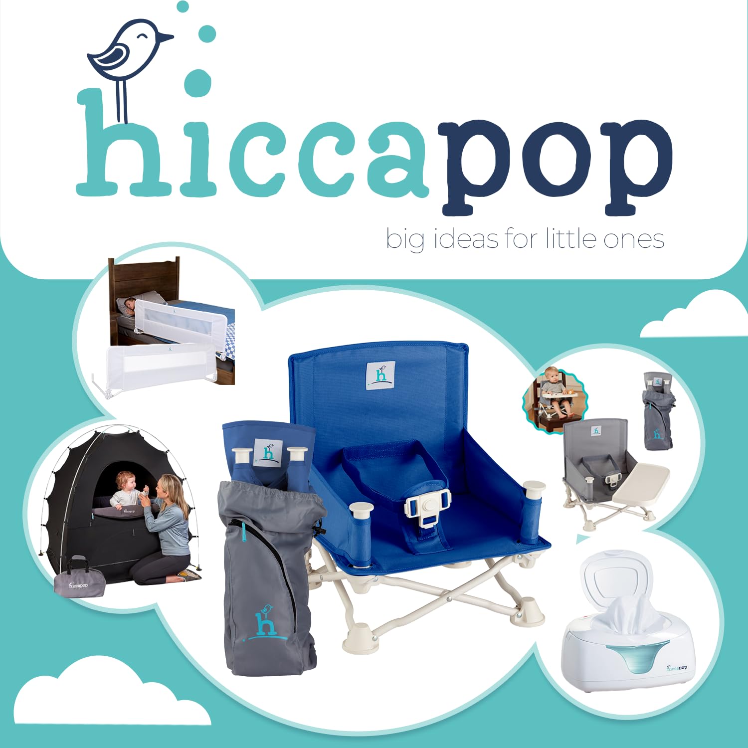 hiccapop OmniBoost compact travel bag for sanitary storage and transport