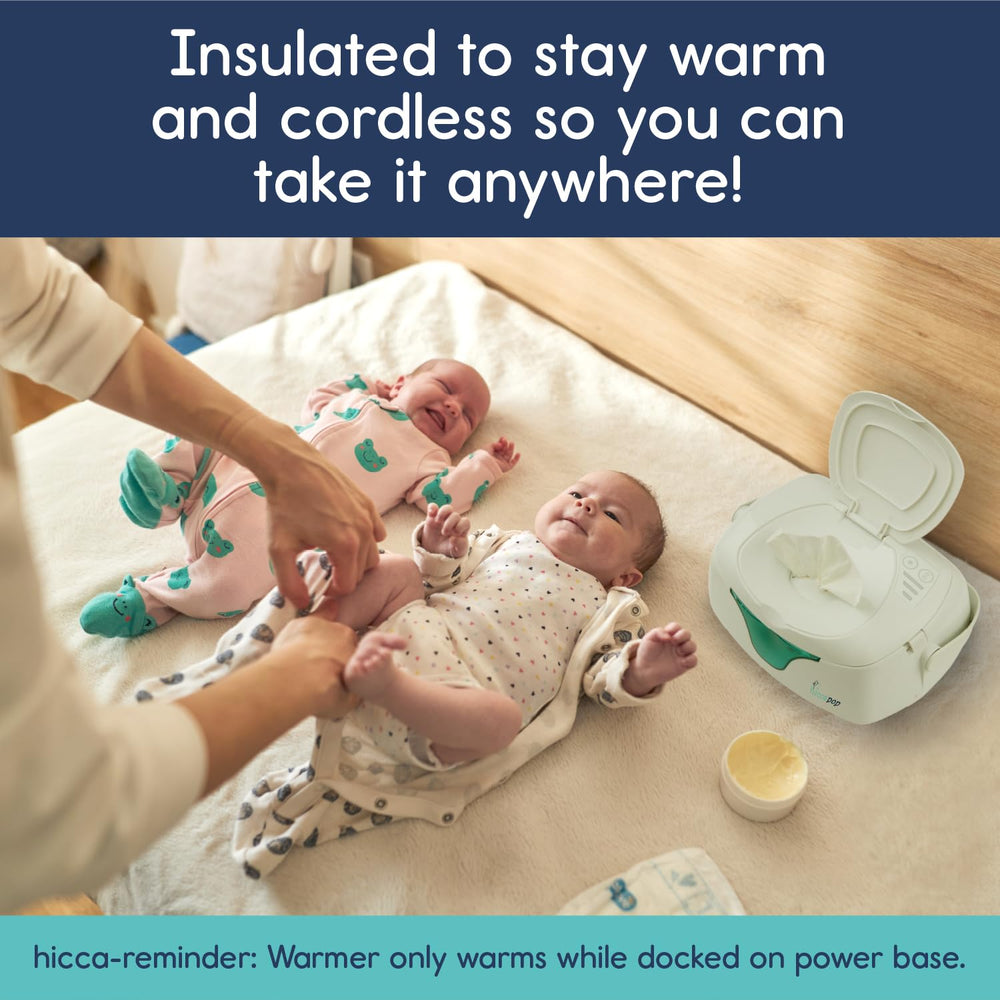 hiccapop portable wipe warmer viewing window helps monitor wipe supply.