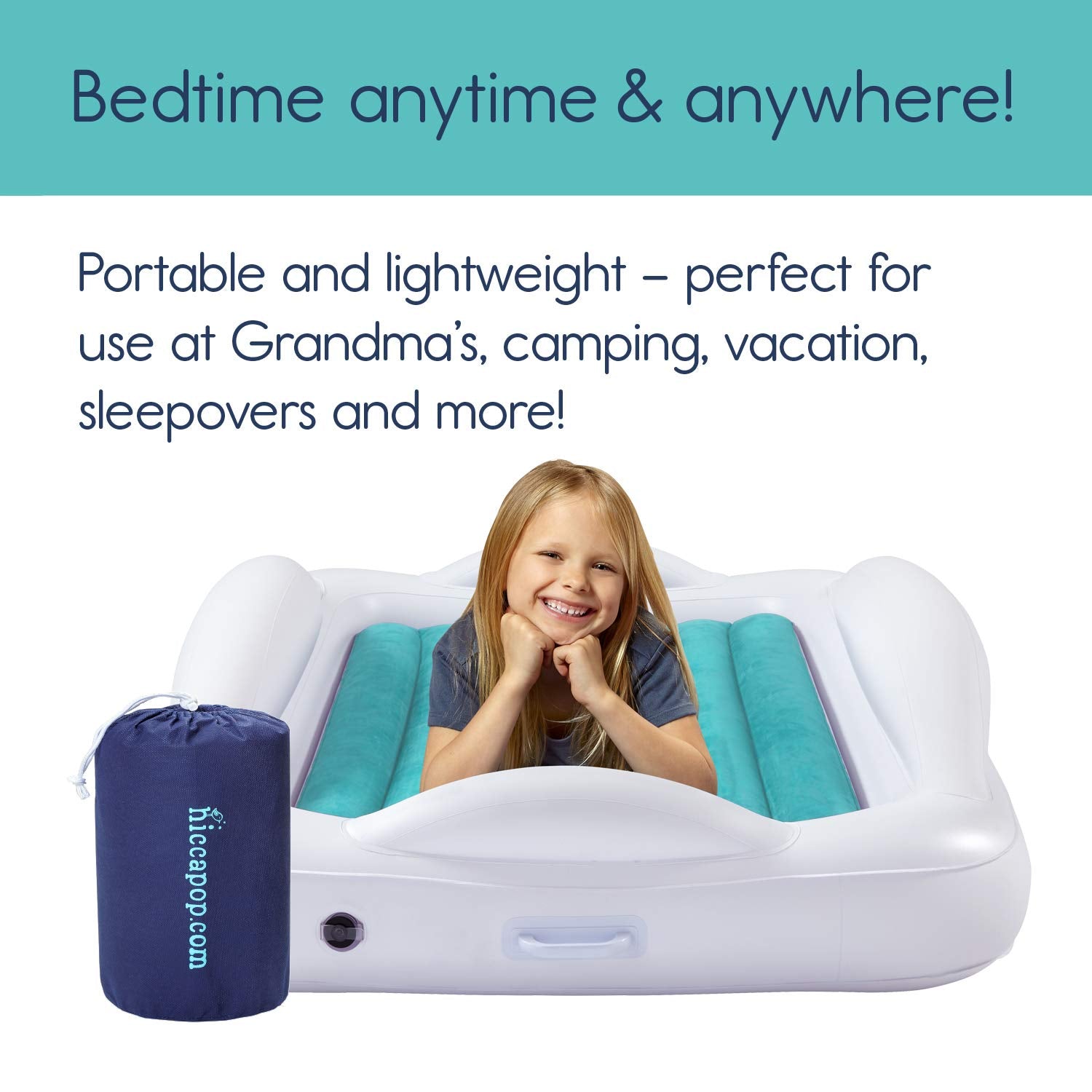 hiccapop toddler bed shows four bumper safety for added security