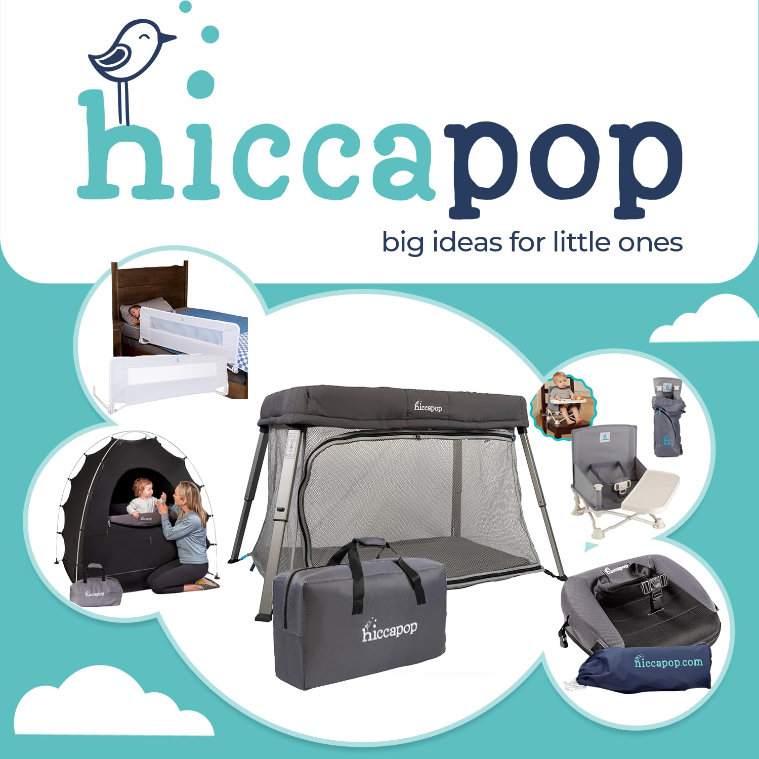 Hiccapop TravelPod sheets included offer quick, hygienic setup.
