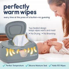 hiccapop wipe warmer top-heated design concentrates warmth for easier diaper changes