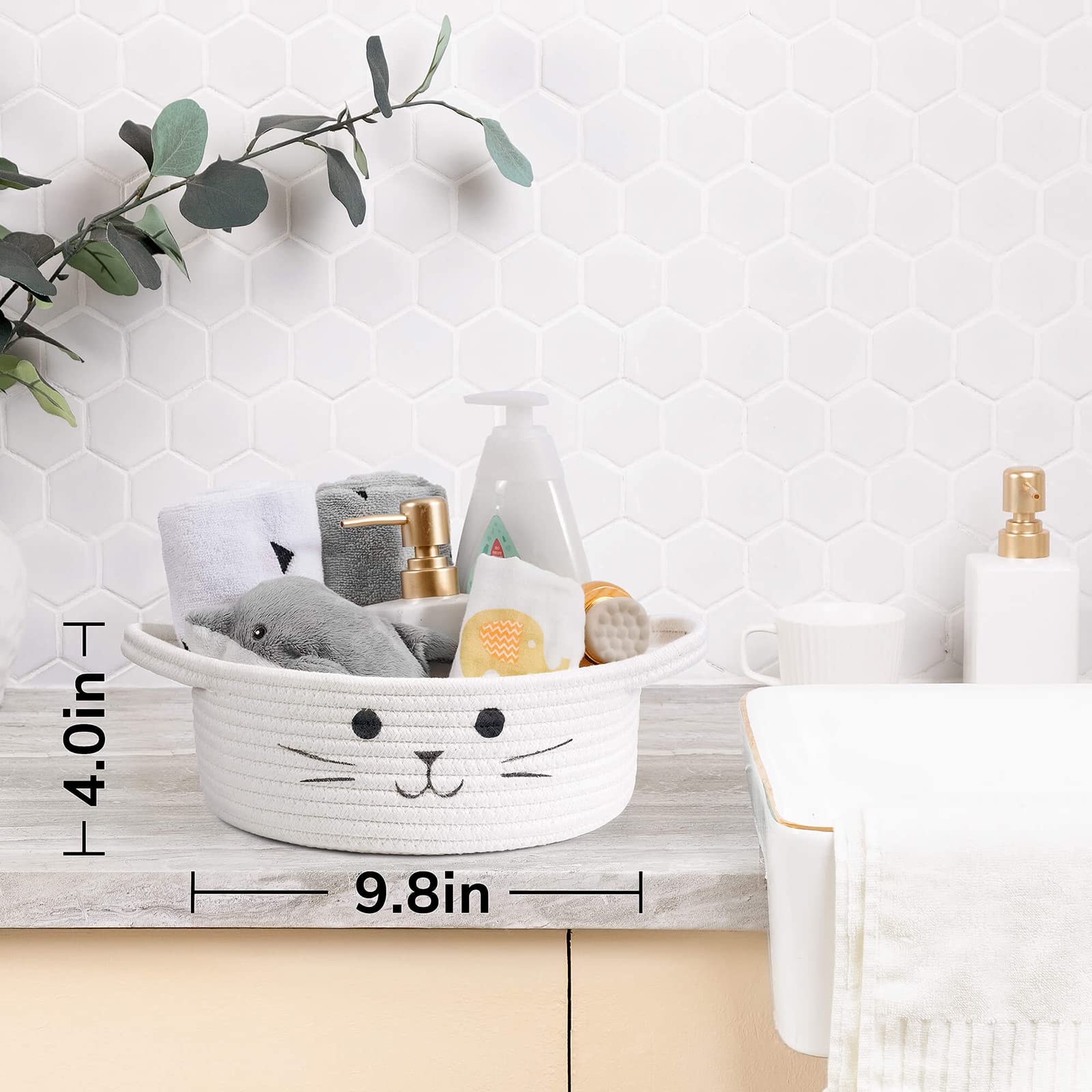 HiChen cat-bin organizes diapers and baby wipes in nursery.