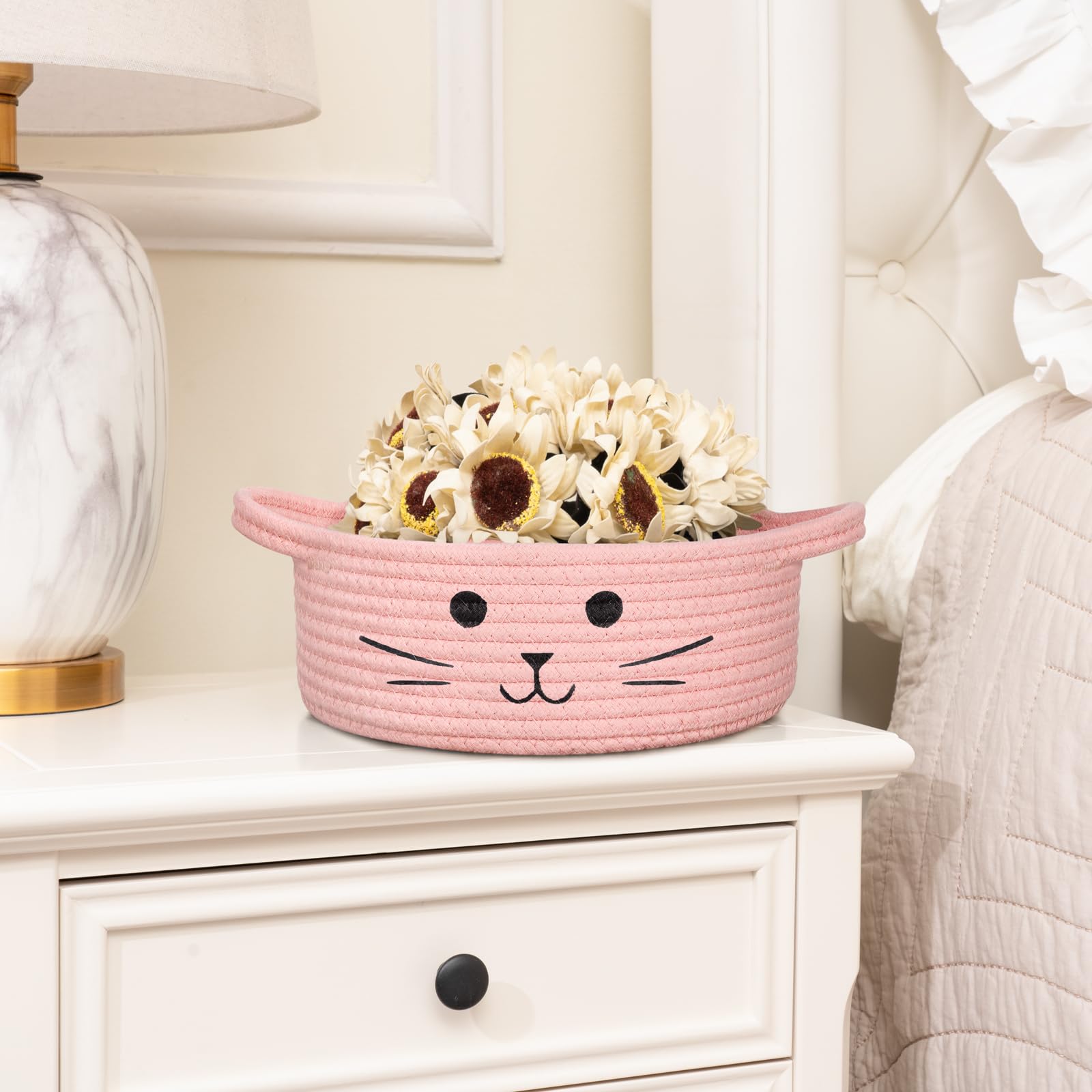HiChen daily essentials basket ideal for remotes, wipes, and small items.