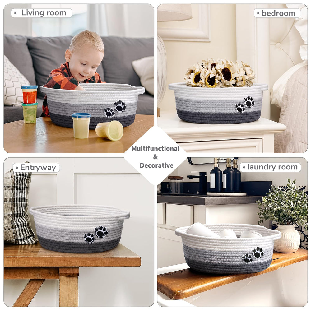 HiChen decorative rope basket with handles demonstrates easy carrying and gifting appeal.