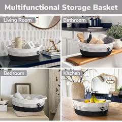 HiChen dog basket tri-color design blends with home decor