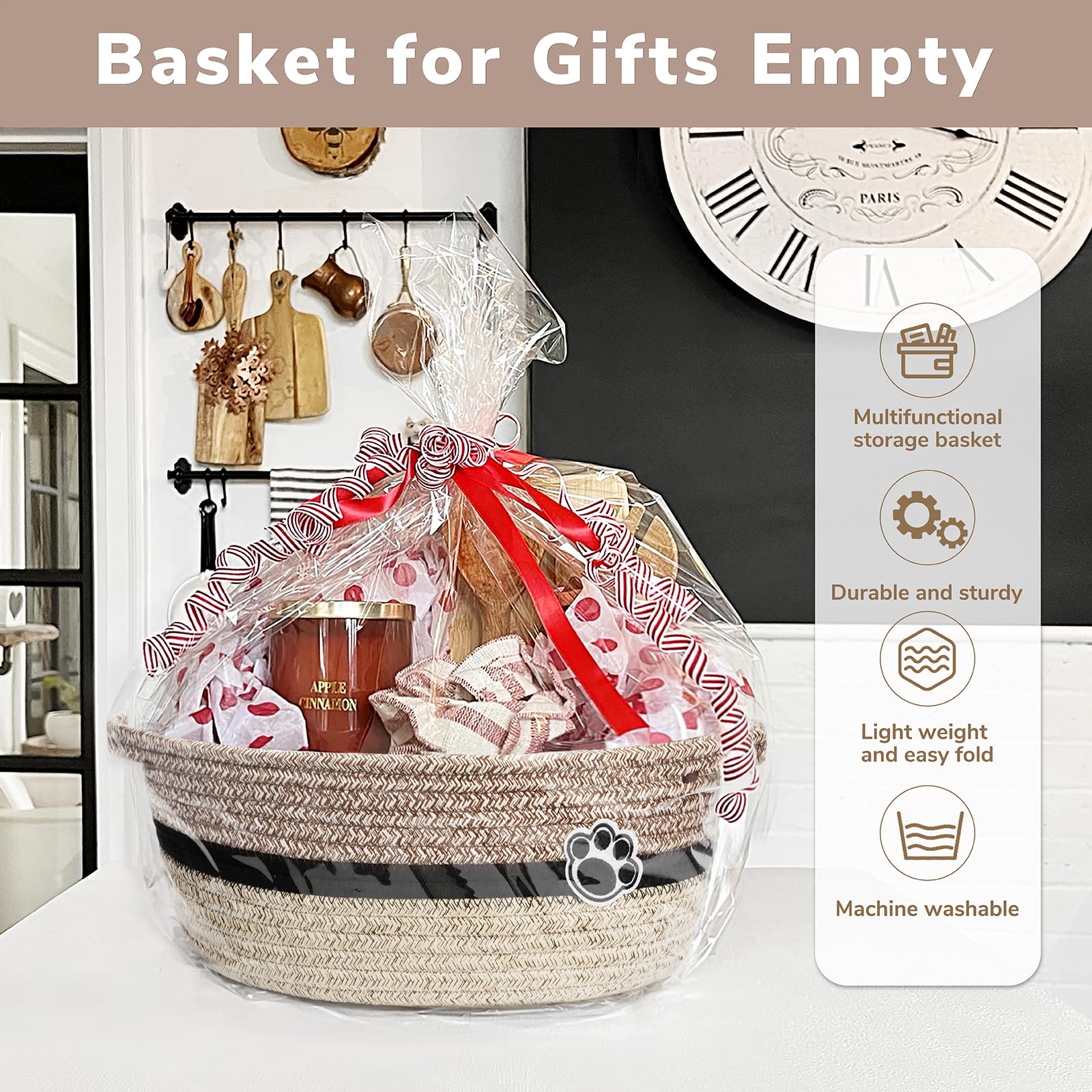 HiChen dog toy basket close-up weave highlights soft rope material.
