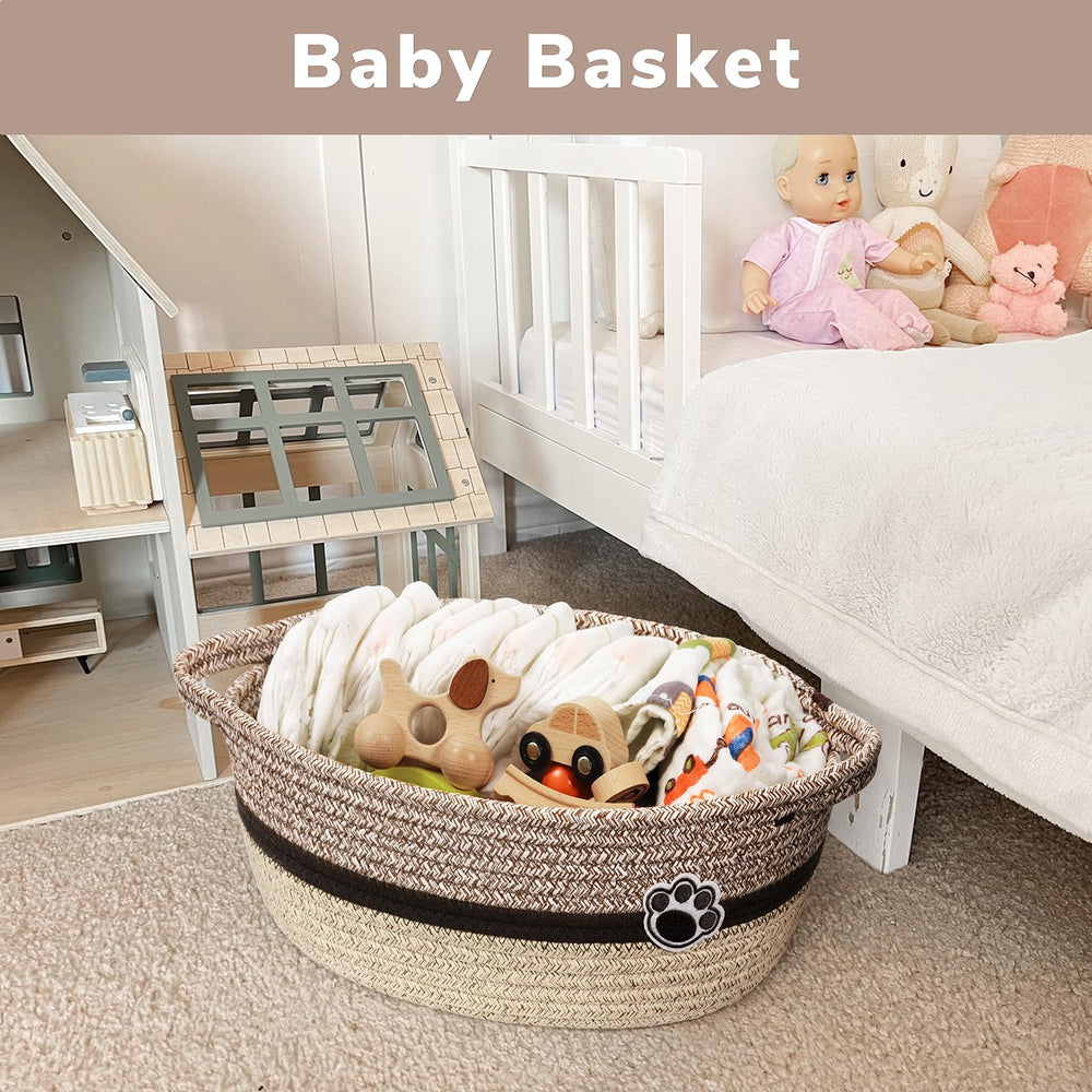 HiChen dog toy basket empty interior demonstrates versatile storage options.