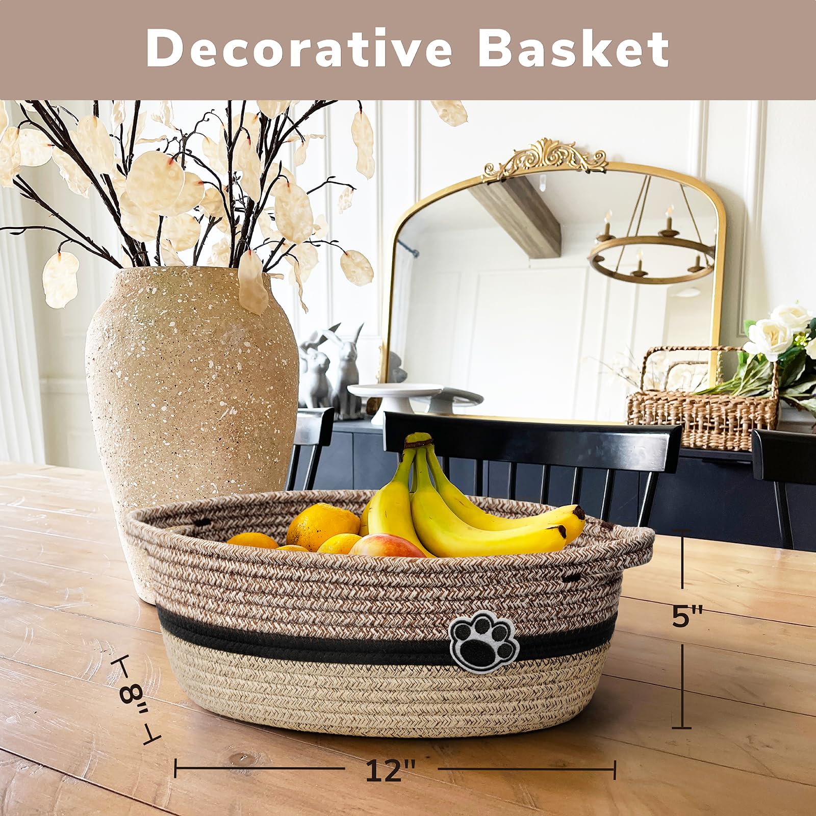 HiChen dog toy basket multi-purpose use organizes toys, towels, and remotes.