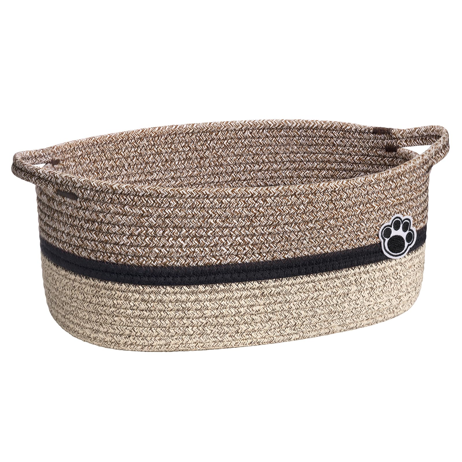 HiChen dog toy basket with paw-design for organized nursery toy storage.