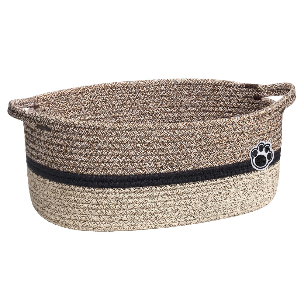 HiChen dog toy basket with paw-design for organized nursery toy storage.