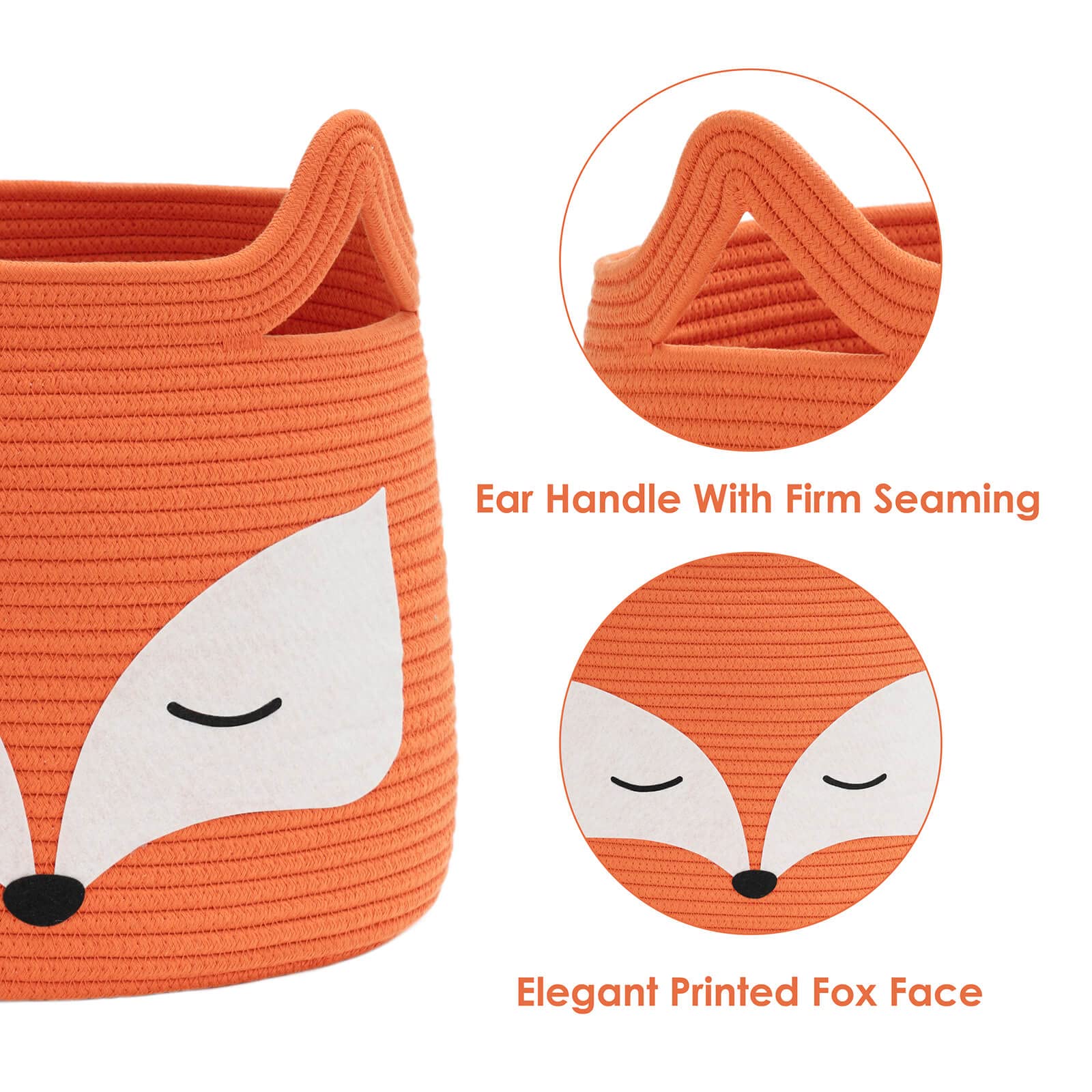 HiChen Fox Decor Basket ships folded and reshapes easily after stuffing with blankets.