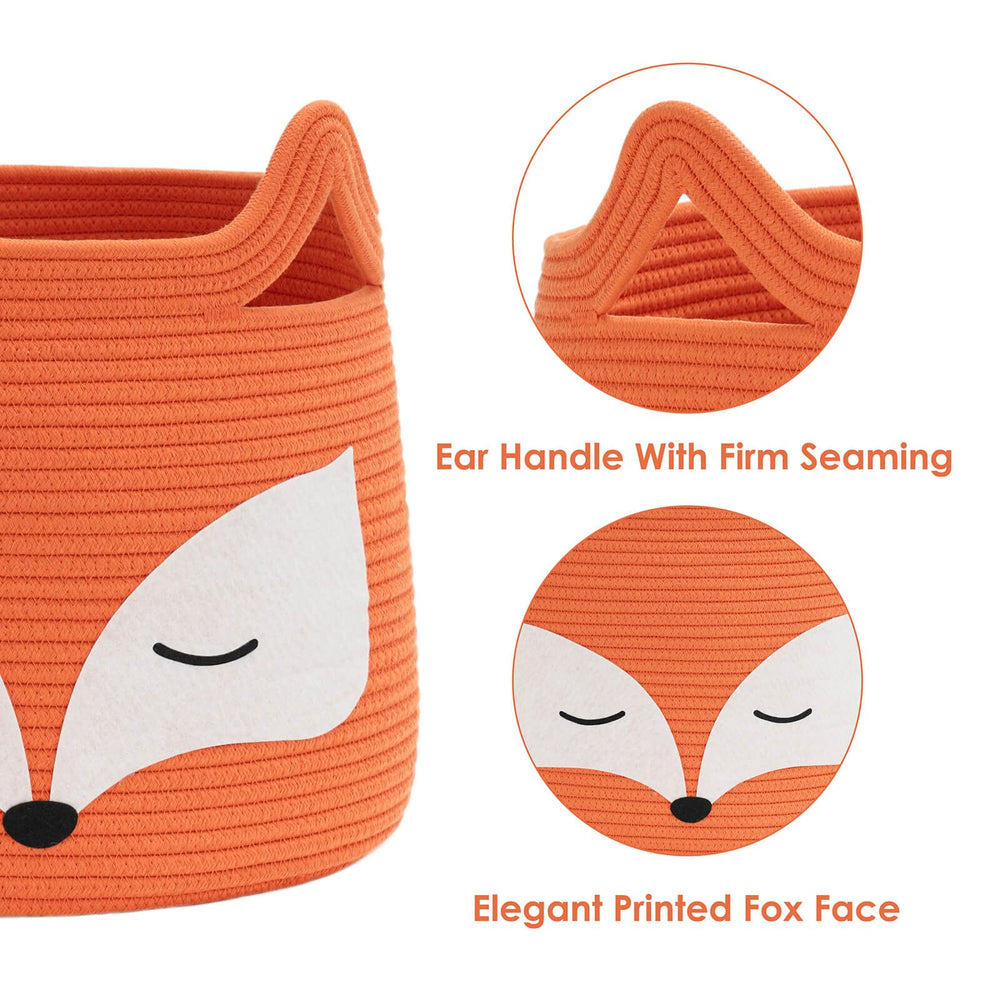 HiChen Fox Decor Basket ships folded and reshapes easily after stuffing with blankets.