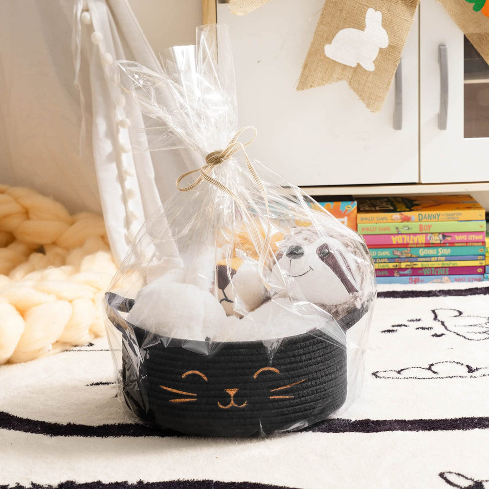 HiChen small storage basket folded-flat demonstrates space-saving storage option.