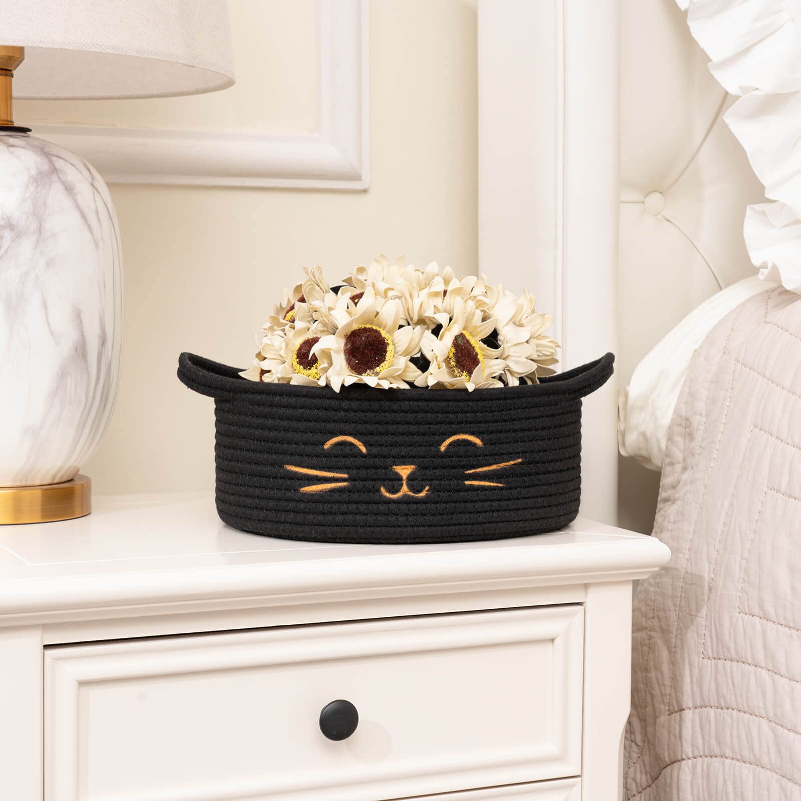 HiChen small storage basket material close-up highlights durable rope texture.