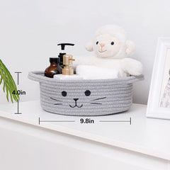HiChen soft rope basket with two handles, easy to move around for daily chores.