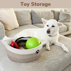 HiChen tri-color storage basket adds cute decor while corralling household clutter.