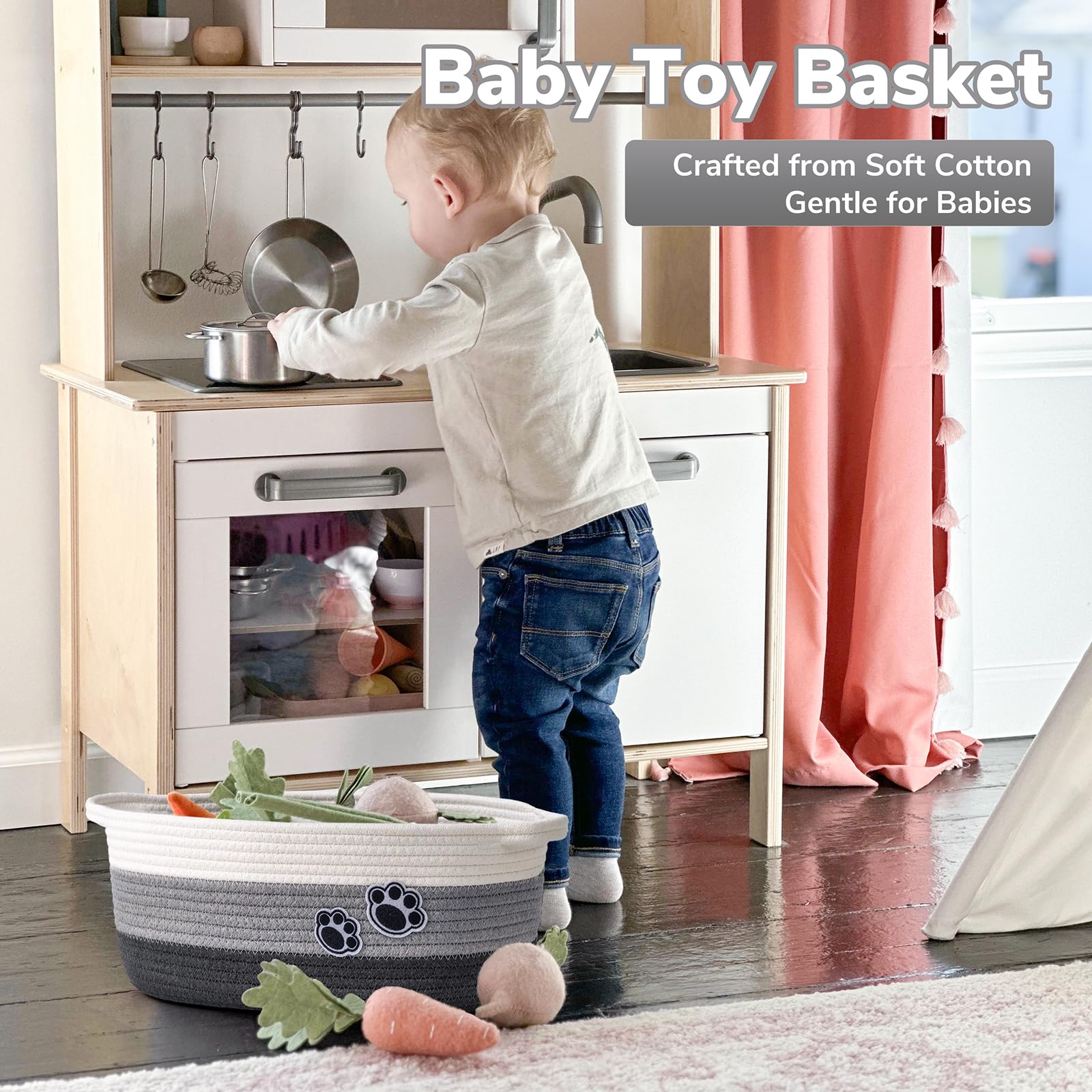 HiChen towel-storage basket keeps linens neat and within reach
