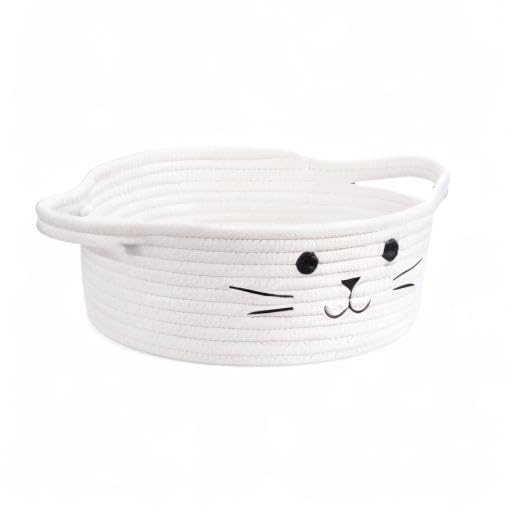 HiChen white woven basket complements nursery and living spaces.