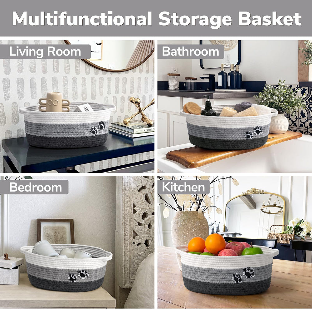 HiChen woven basket in living room setup blends decor with practical organization