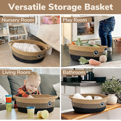 HiChen woven basket soft cotton thread closeup emphasizes durable, gentle construction.
