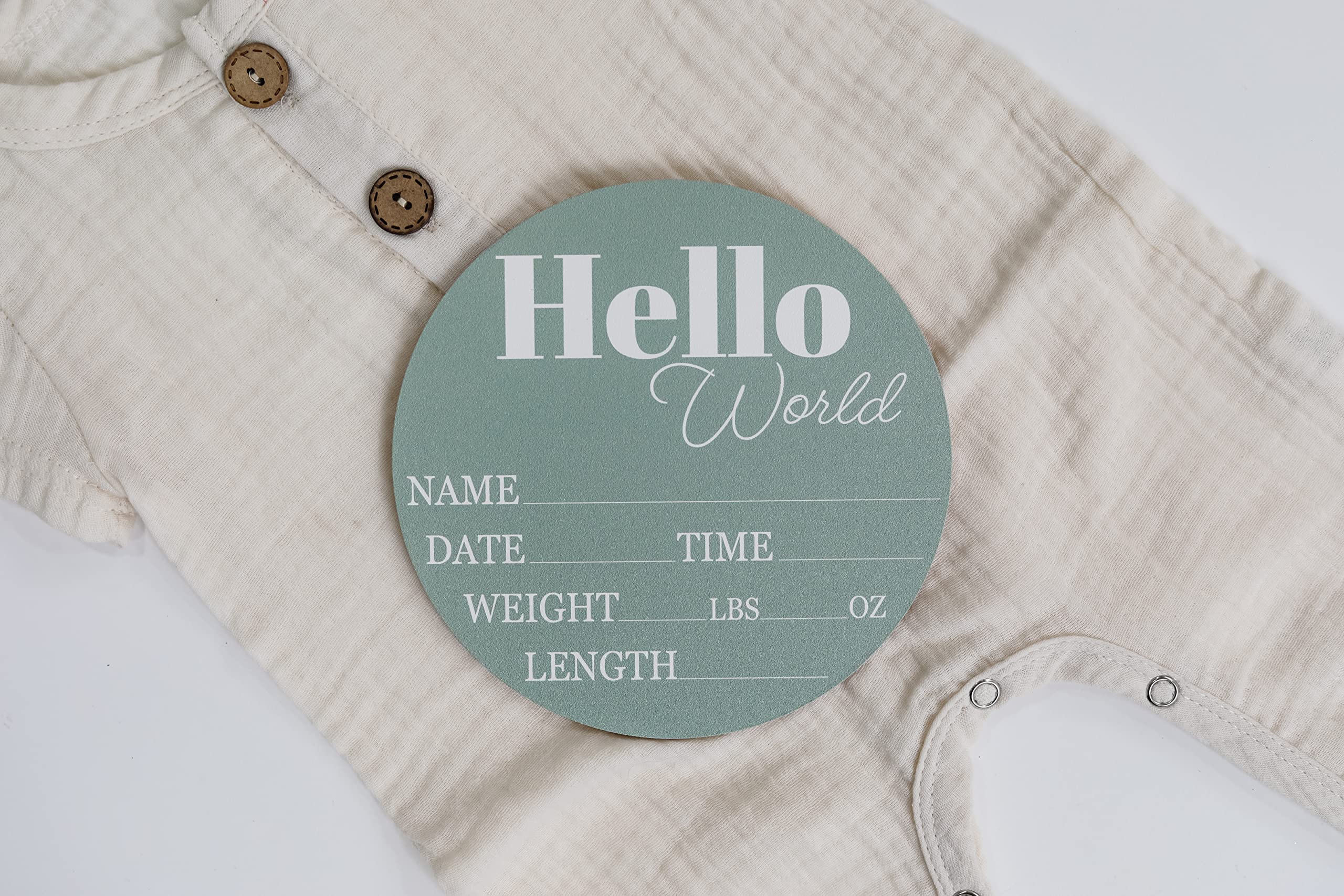 Hickory Hollow Designs hello world nursery sign sage stylish decor for the nursery