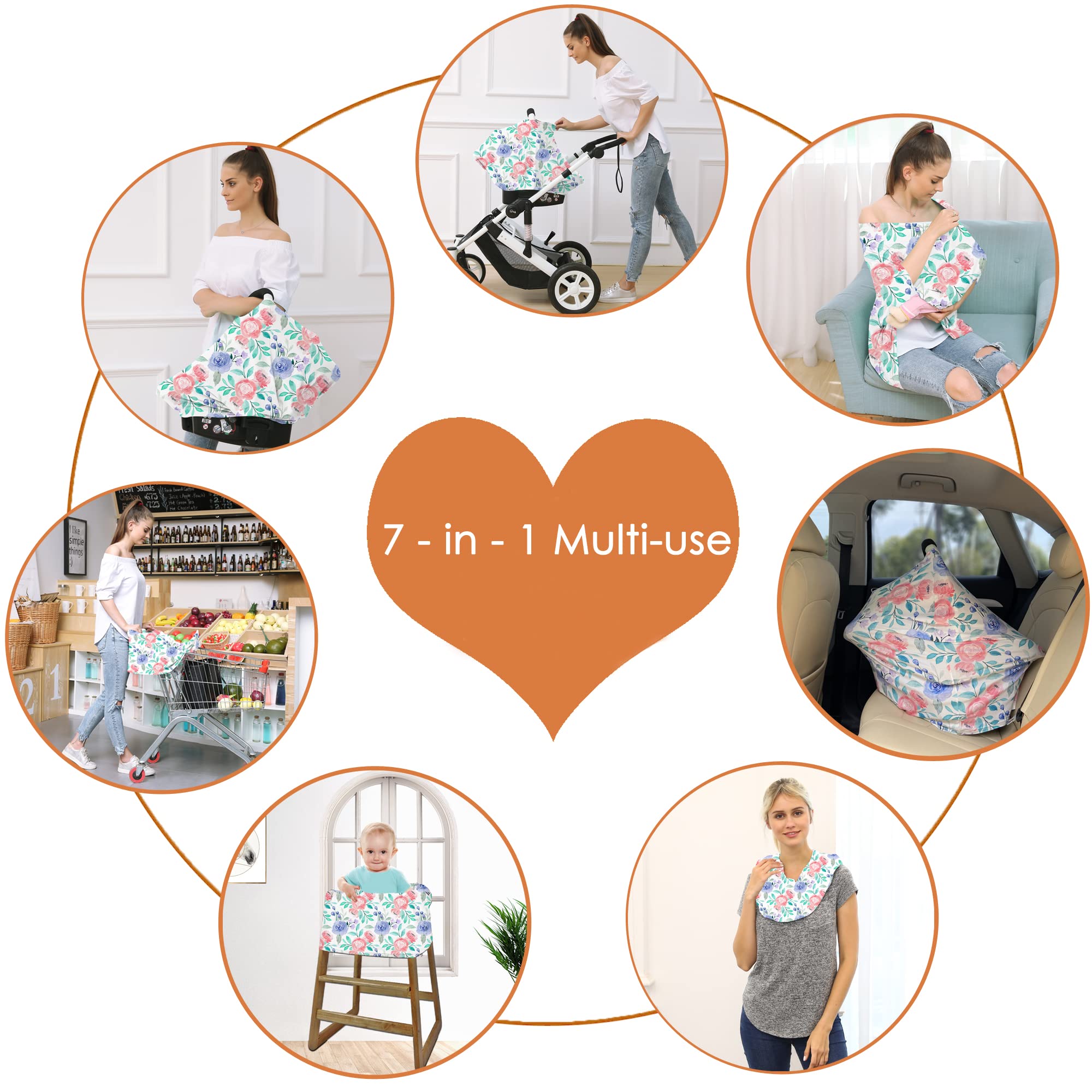 Hicoco baby in car seat under rose canopy for sleep.