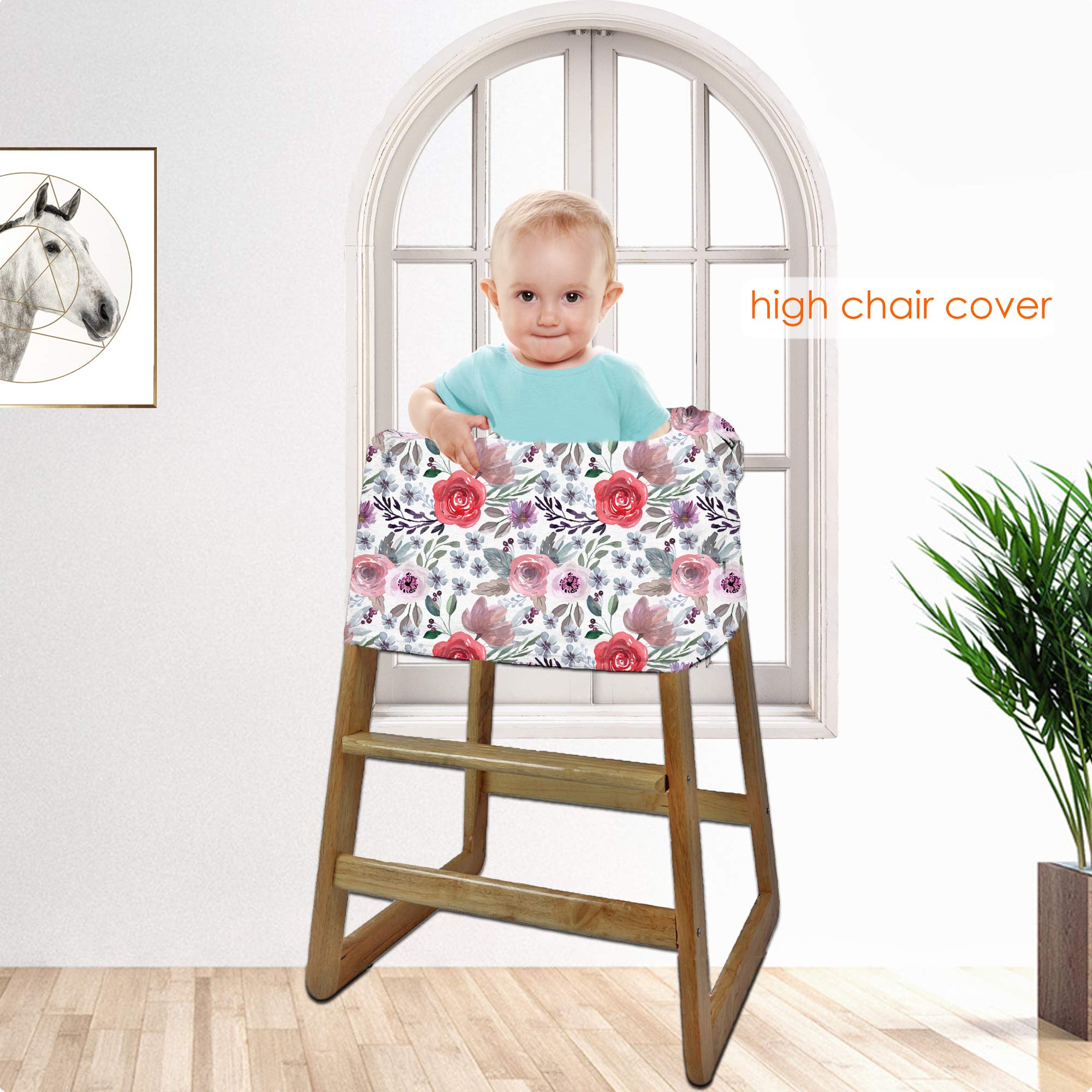 Hicoco car-seat shade purple flower top opening for easy baby visibility.