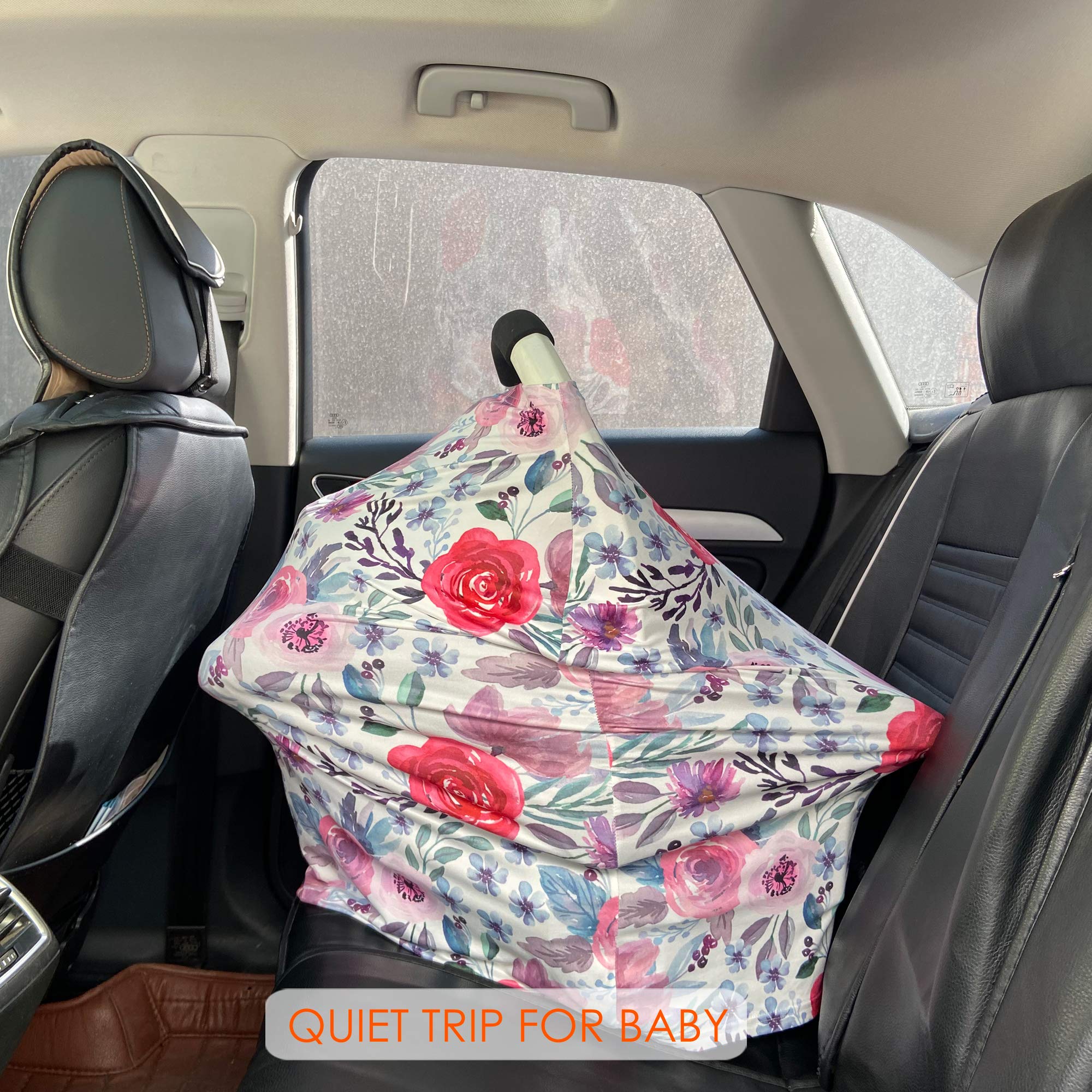 Hicoco feeding chair cover purple flower keeps surfaces clean during meals.