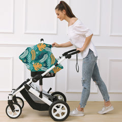 Hicoco high chair cover green leaves keeps baby cozy and clean at meals