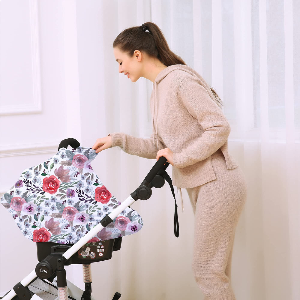 Hicoco shopping cart cover purple flower creates clean, comfy seating for baby.