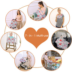 Hicoco stroller sun protection canopy purple flower blocks sun and wind.