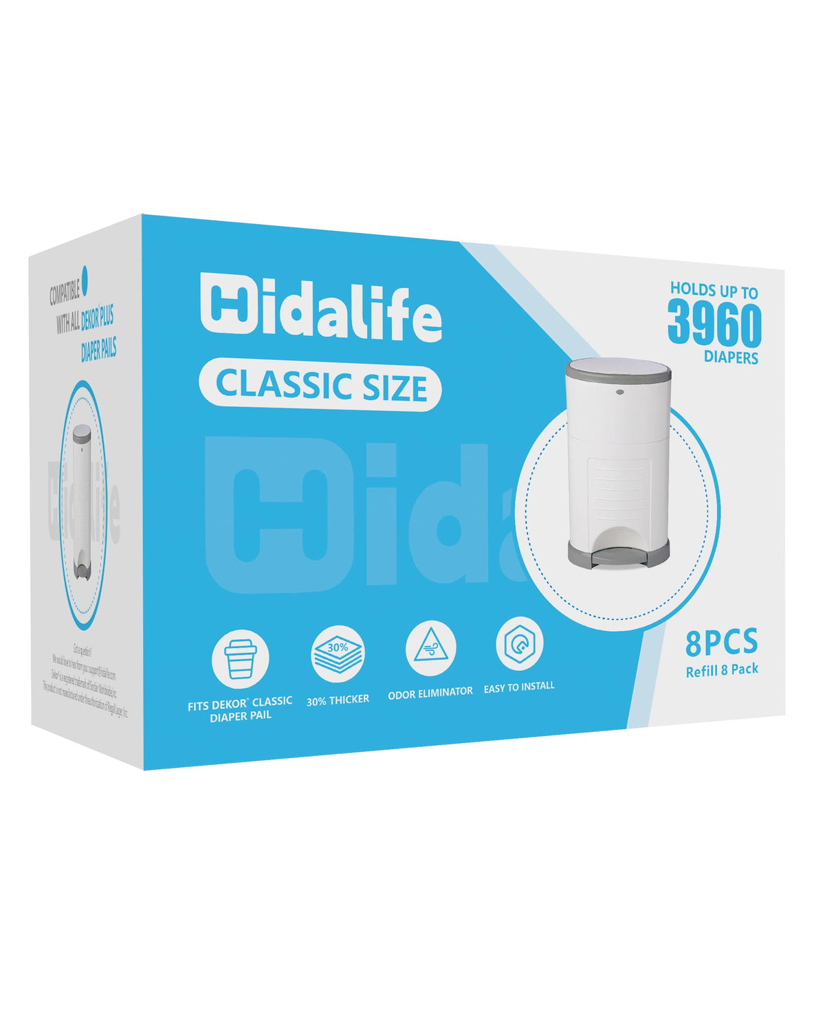 Hidalife Dekor Classic refill 8-pack box for quick restocks