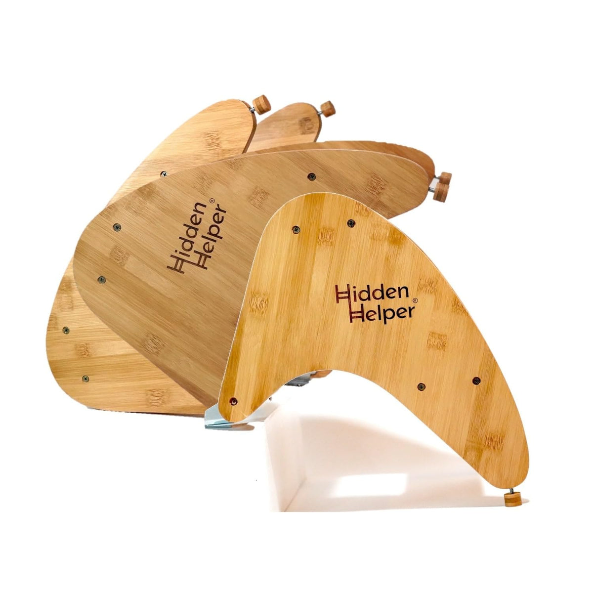 Hidden Helper Montessori step stool folded inside a cabinet for space saving