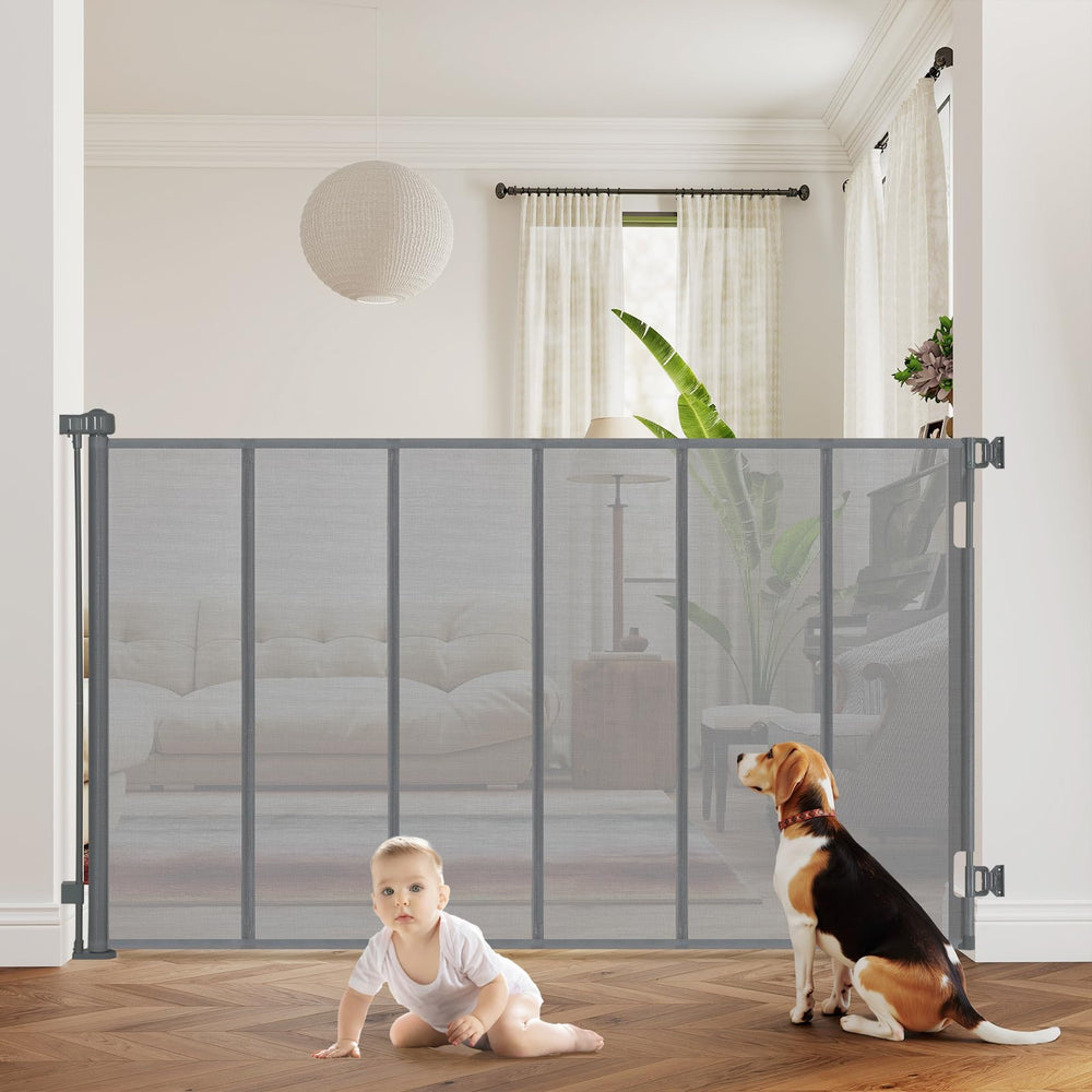 HIDODO 47in extra tall gate extended to 71in for wide openings and safe supervision.