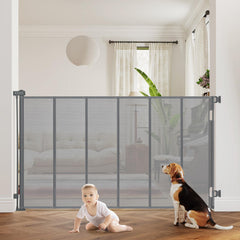 HIDODO 47in extra tall gate extended to 71in for wide openings and safe supervision.