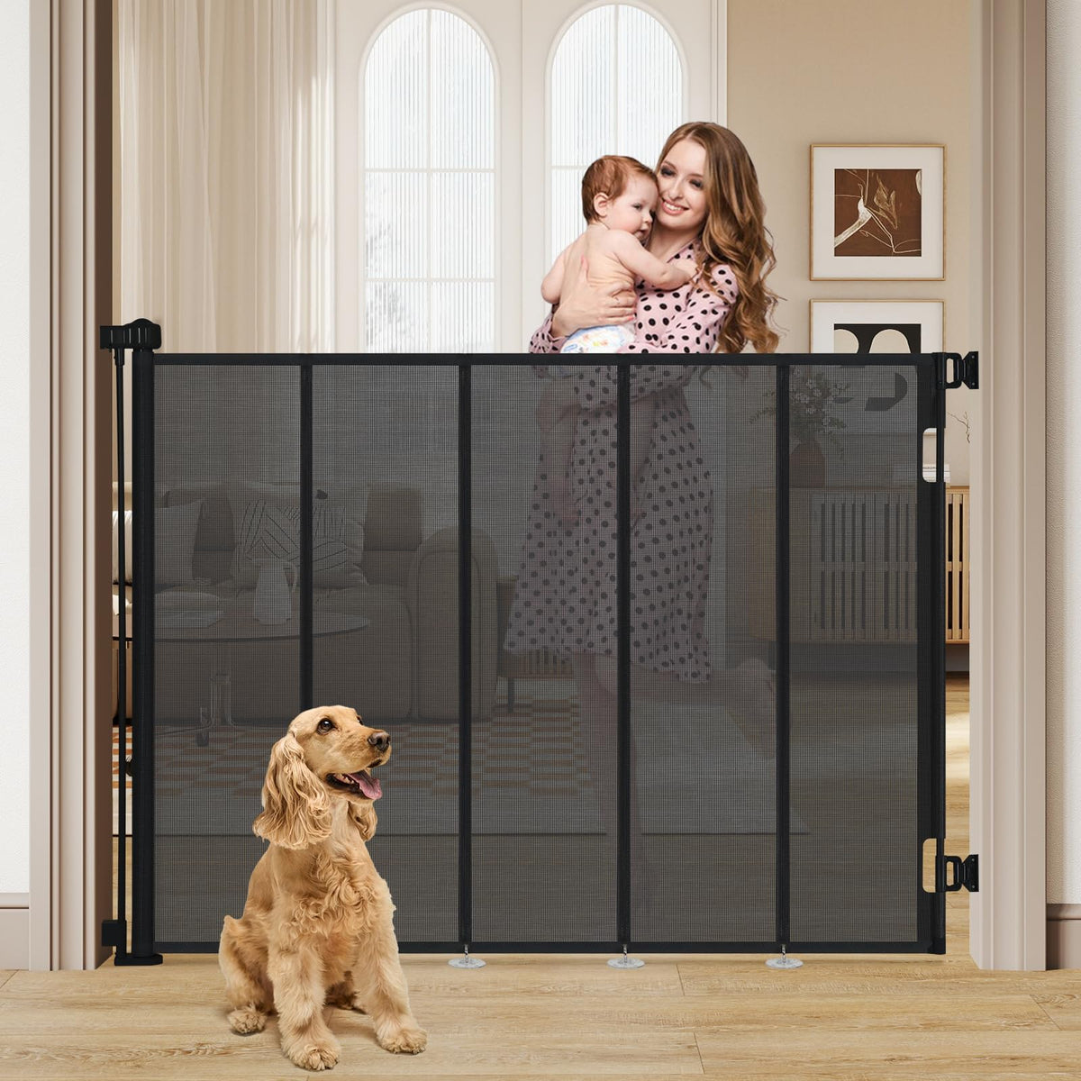 HIDODO 47in extra-tall gate with clear visibility for supervision