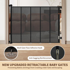 HIDODO retractable gate extended to 59in-wide fit for larger openings