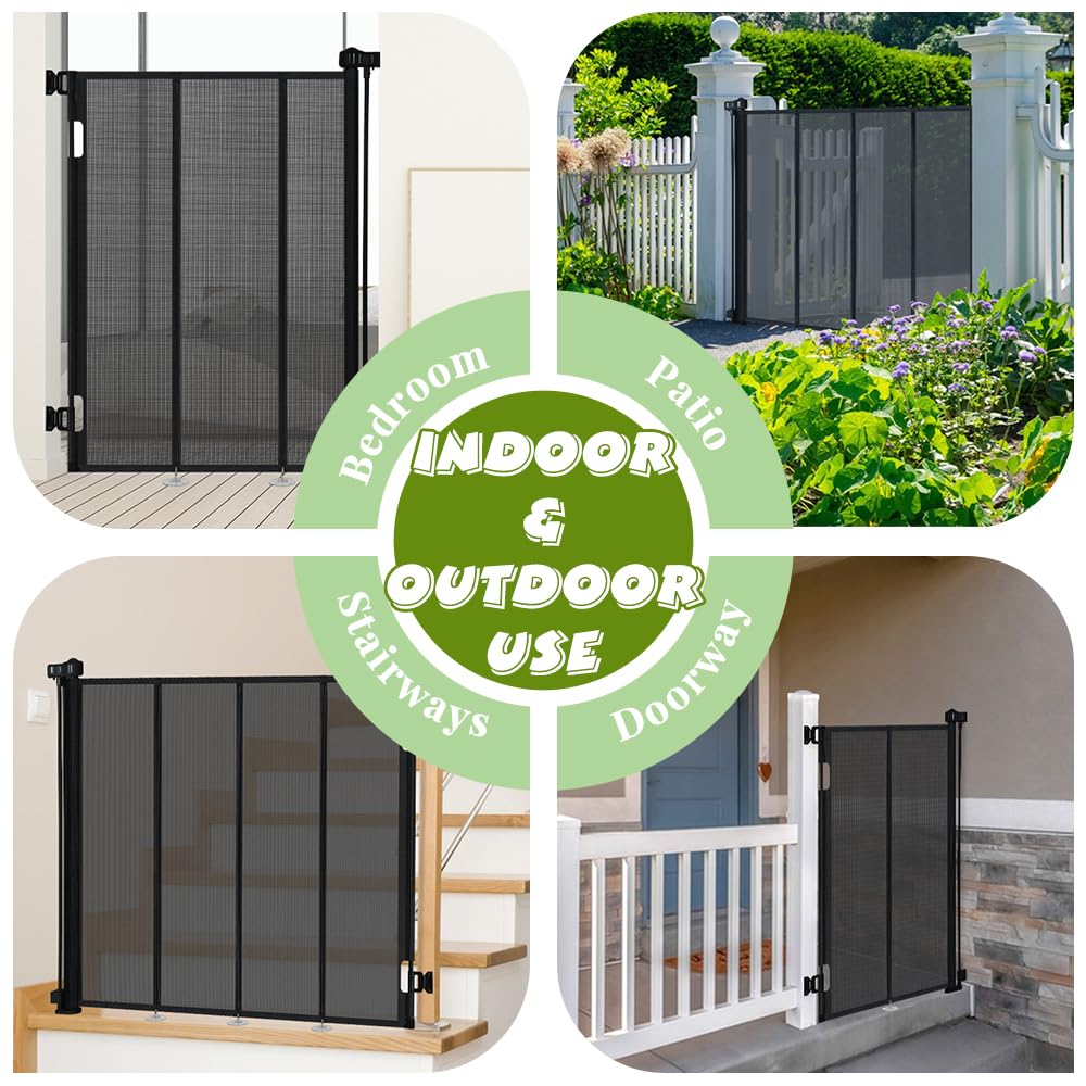 HIDOG indoor-outdoor-use-gate suitable for stairs, doors, decks and patios.
