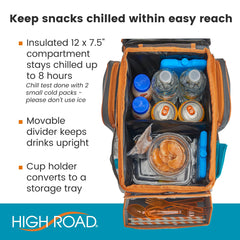 High Road CarHop lid folds into a snack tray for easy bites.