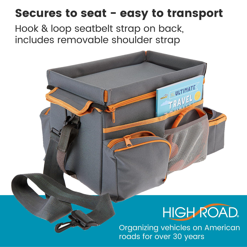 High Road CarHop pivoting clips attach securely to headrests.