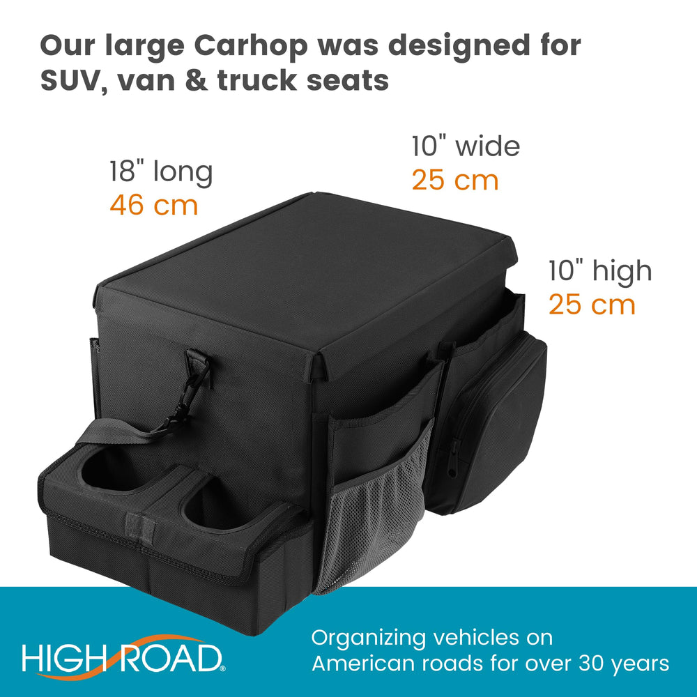 High Road CarHop sturdy side panels keep the organizer upright