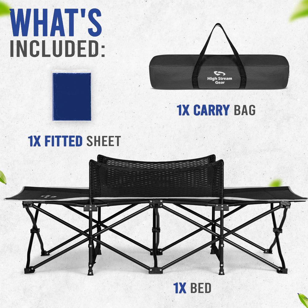 High Stream Gear cot supports up to 330 lb for versatile use.