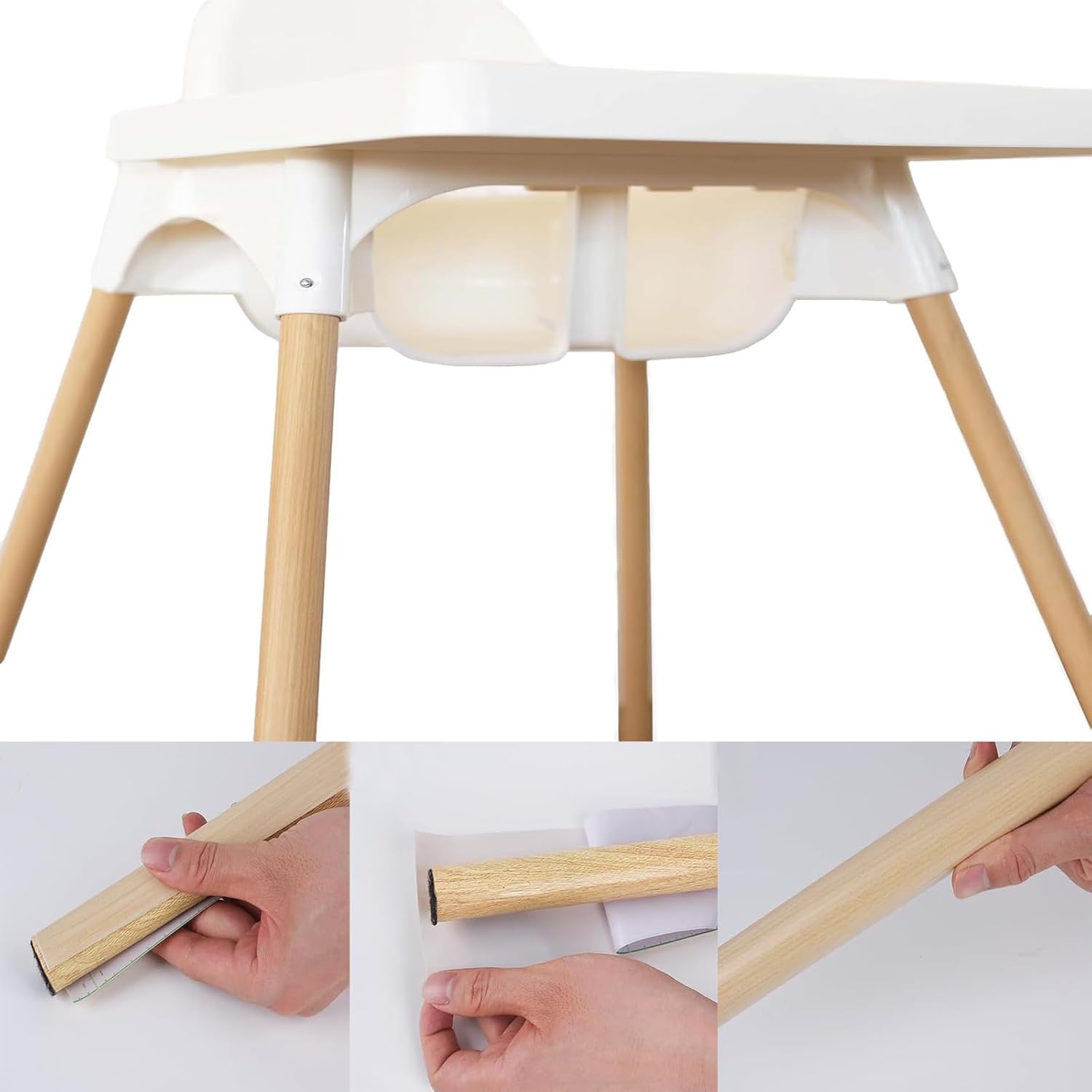 Pack of 4 Highchair Leg Wraps ready for complete chair transformation