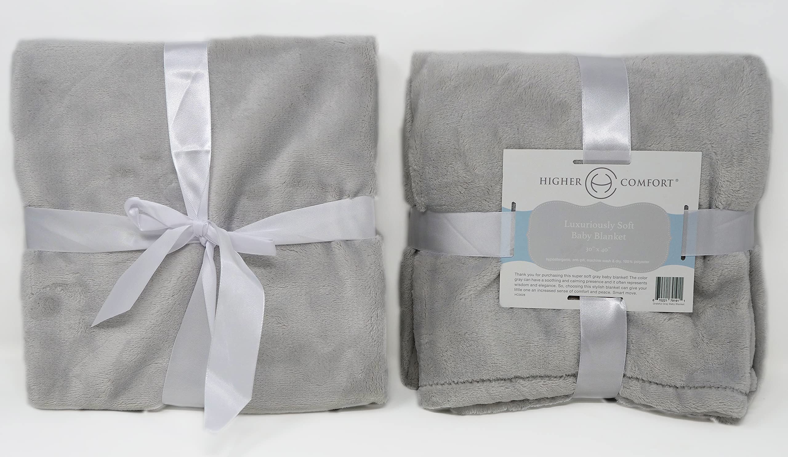 Higher Comfort Grateful Gray blanket closeup-fiber highlights soft breathable fabric for delicate skin.