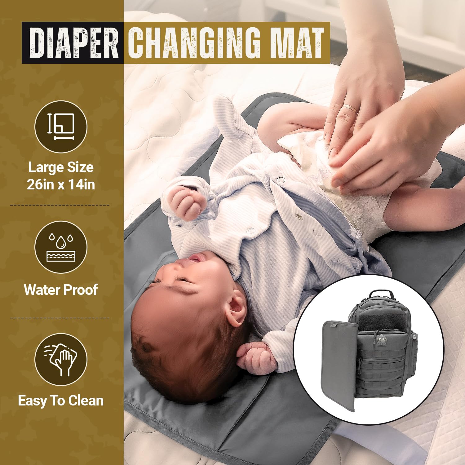 HighSpeedDaddy diaper-backpack-molle-webbing supports extra gear