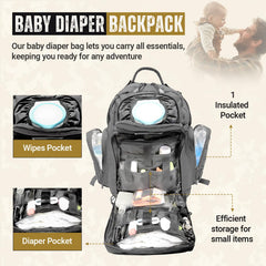 HighSpeedDaddy diaper-backpack-stroller-straps secures hands-free errands